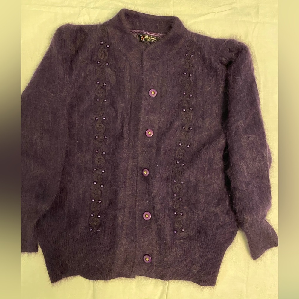 Deep purple angora sweater